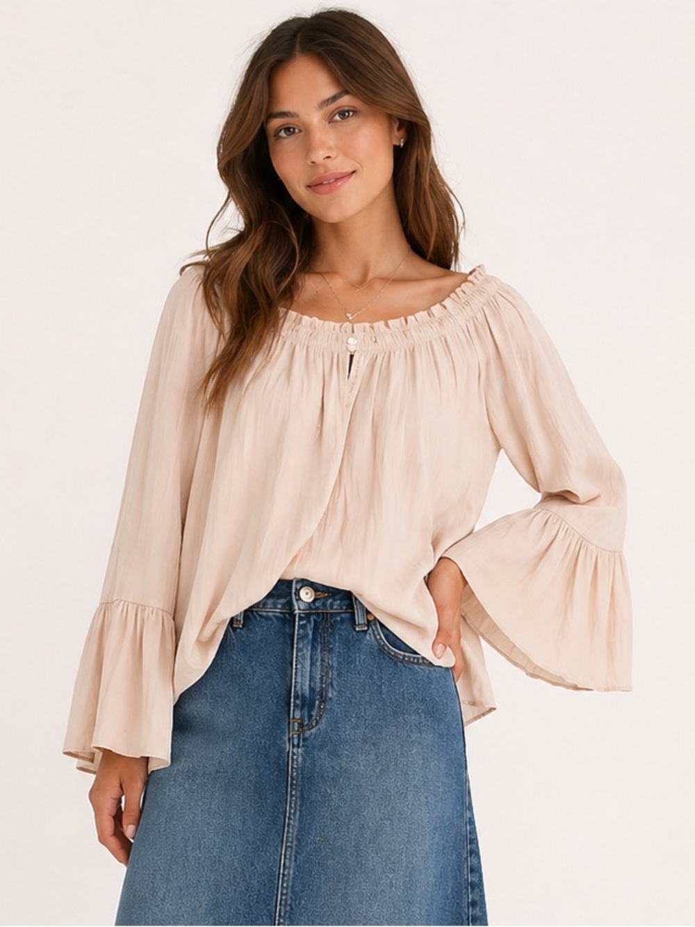 Ramy Brook Off The Shoulder Long Sleeve Top Sz Small